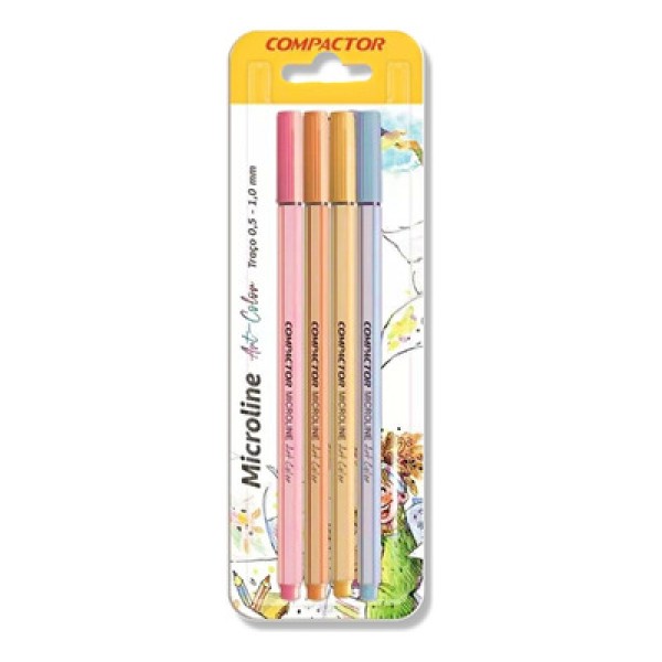 Canetas Microline Artcolor Com 4 Unidades Compactor