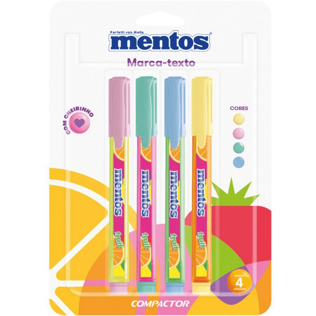 Encontraproduto.com.br - Marca Texto Mentos 4 Cores Pastel