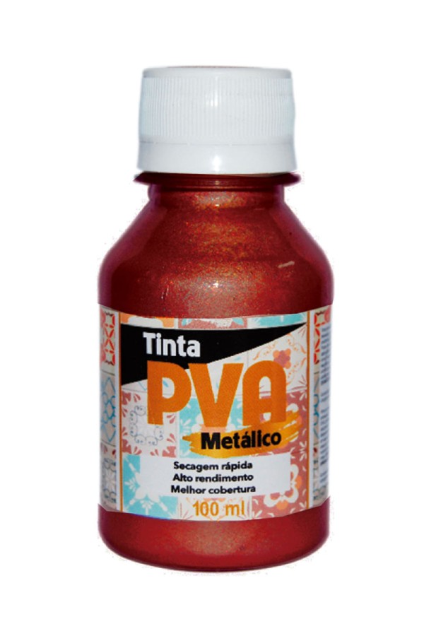 Encontraproduto.com.br - Tinta Pva Glitter Metálica com 100ml Cobre