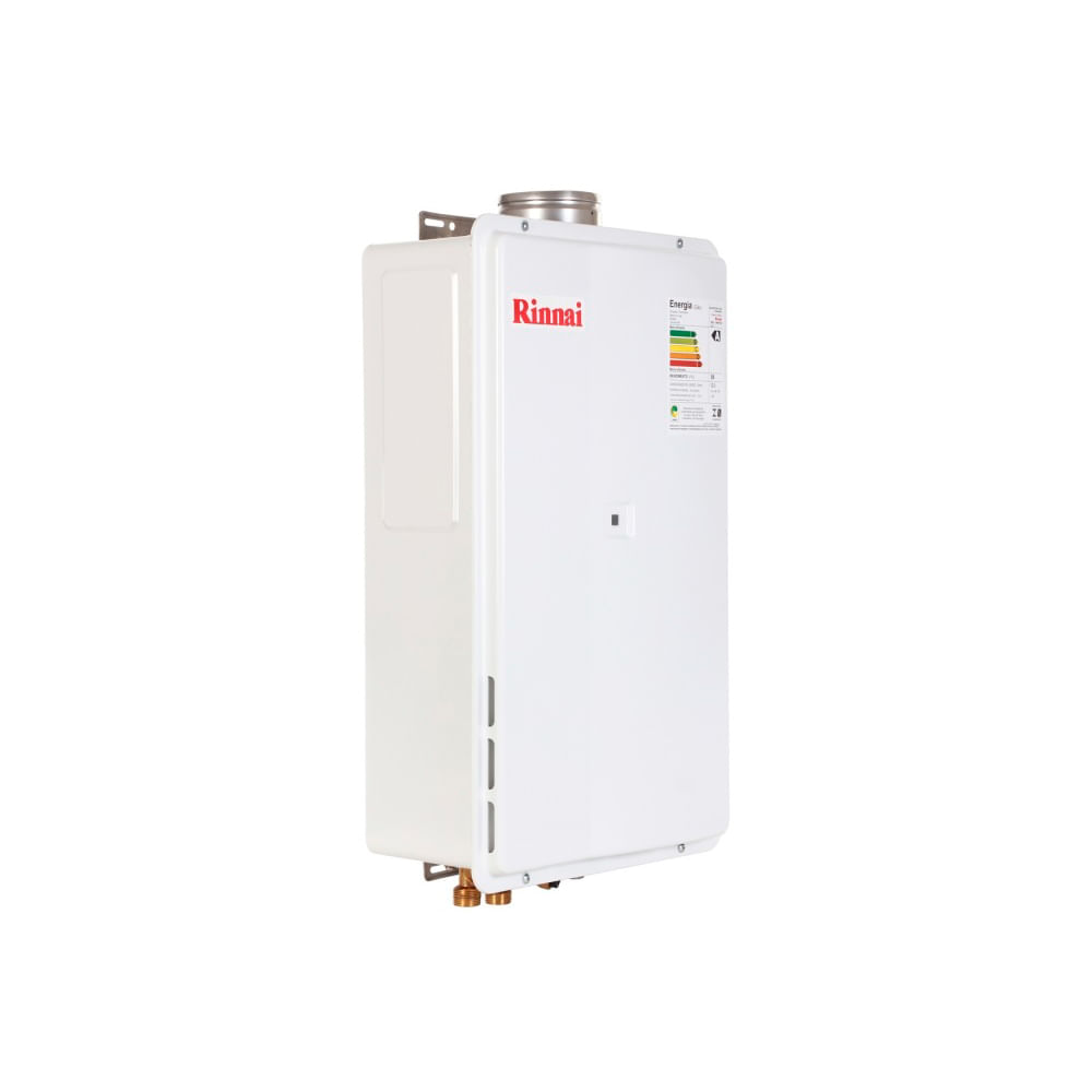 Encontraproduto.com.br - Aquecedor de água a gás digital Reu 2402 GN 32,5 litros branco bivolt Rinnai