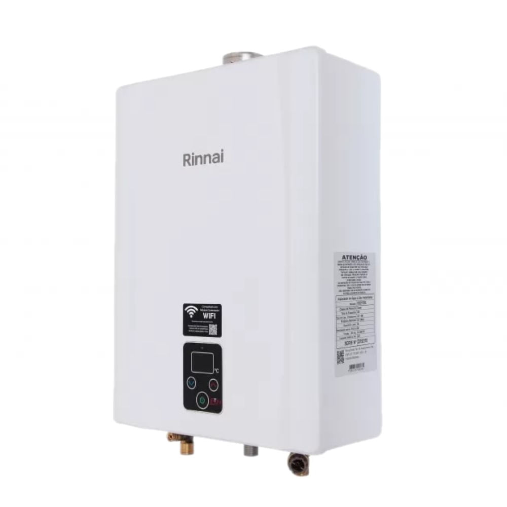 Encontraproduto.com.br - Aquecedor De Água A Gás Digital Reu E210 Gn 21L Branco Bivolt Rinnai