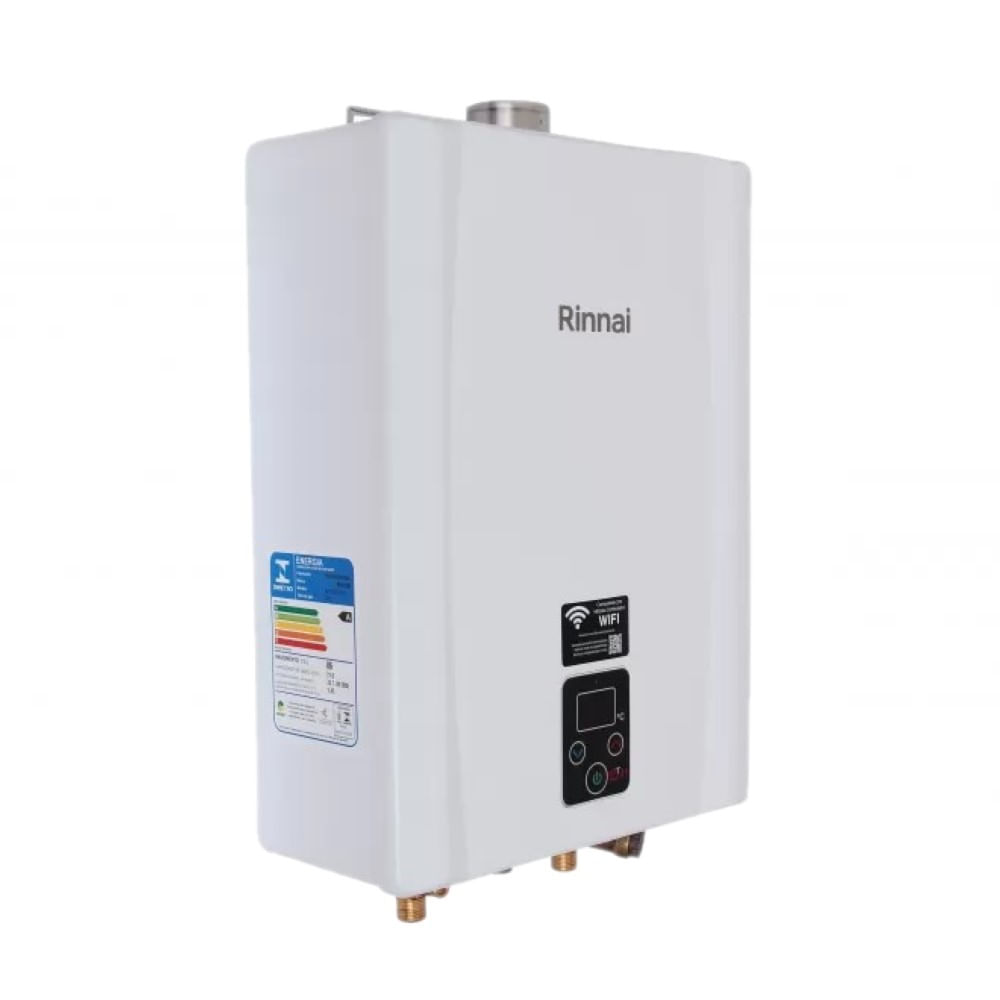 Encontraproduto.com.br - Aquecedor De Água A Gás Digital Reu E210 Gn 21L Branco Bivolt Rinnai