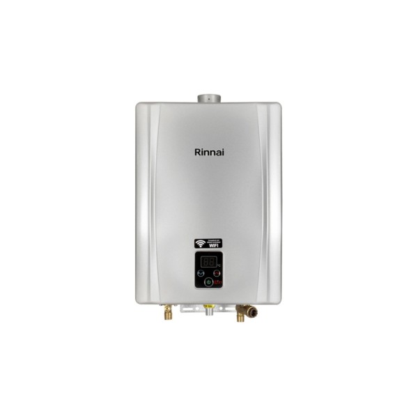 Encontraproduto.com.br - Aquecedor a Gás 21L GLP Eletrônico Prata Rinnai
