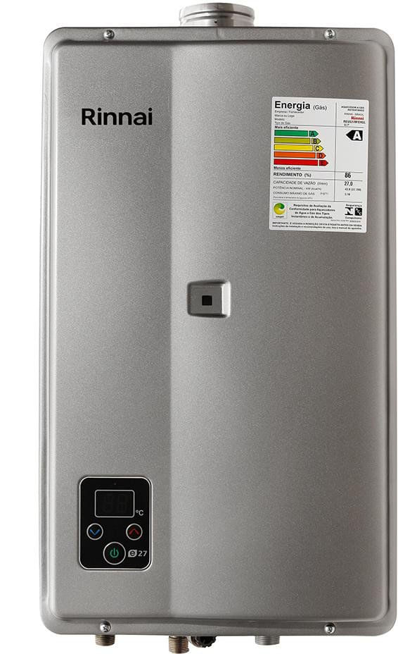 Aquecedor de Água a Gás GLP Rinnai E27feh 60° Eletrônico 43,8Kw Bivolt