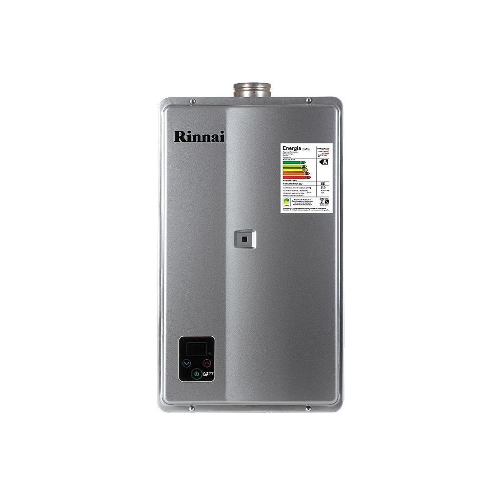 Encontraproduto.com.br - Aquecedor De Água A Gás Digital  Reu-E270 Feh 27L Gn Prata Bivolt Rinnai