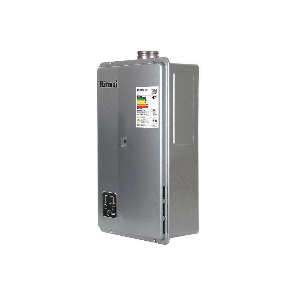 Encontraproduto.com.br - Aquecedor De Água A Gás Digital  Reu-E270 Feh 27L Gn Prata Bivolt Rinnai