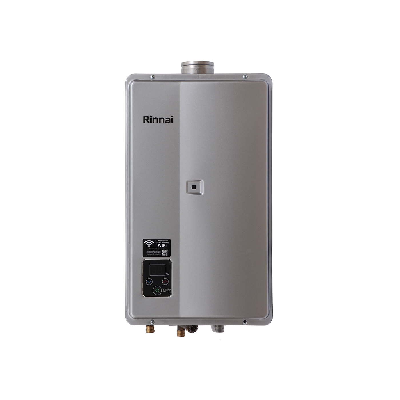 Encontraproduto.com.br - Aquecedor De Água A Gás Digital  Reu-E270 Feh 27L Gn Prata Bivolt Rinnai