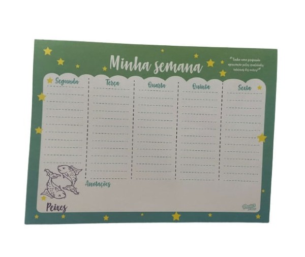 Bloco Mesa Planner Semanal Signo Peixes
