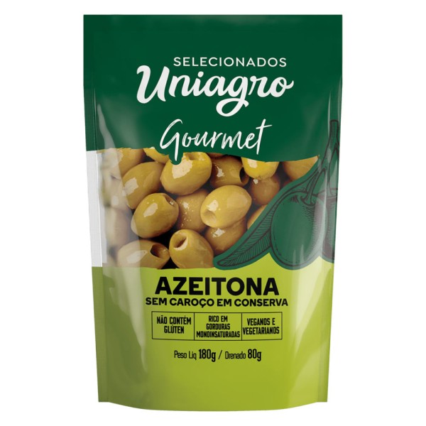 Azeitona UNIAGRO Gourmet Sem Caroço 80g