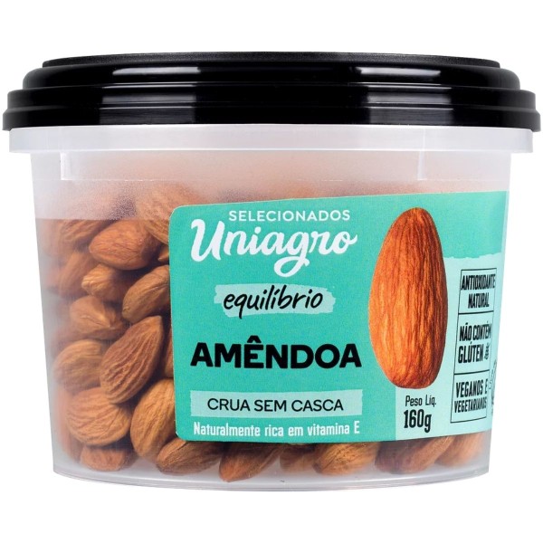 Encontraproduto.com.br - Amêndoa sem Casca Crua Uniagro 160 g