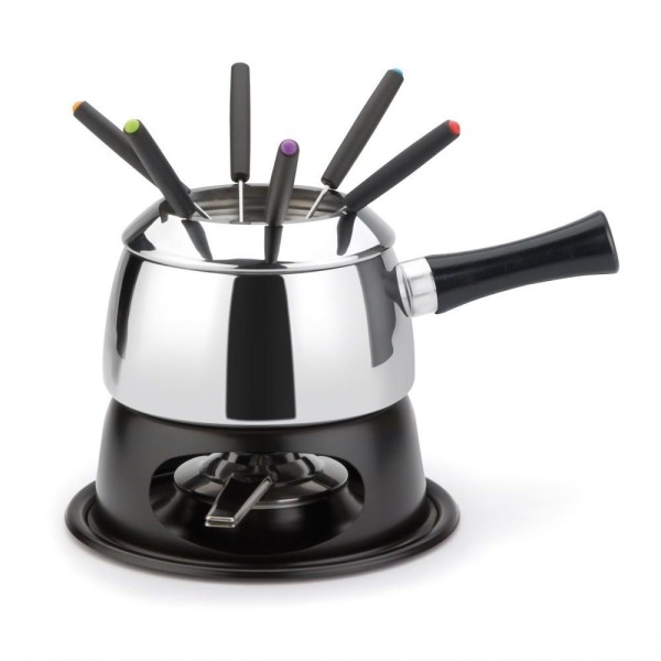 Encontraproduto.com.br - Aparelho De Fondue Inox 1,4 Litros Cervinia Difusor 12 Peças Para Fondue Com óleo Carnes Frango Kit