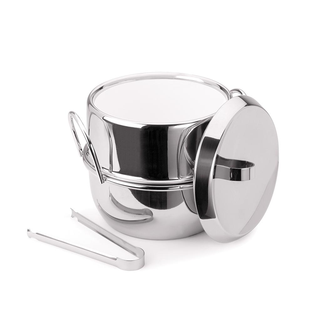 Encontraproduto.com.br - Balde de Gelo Térmico Aço Inox com Pinça 2,5 Litros