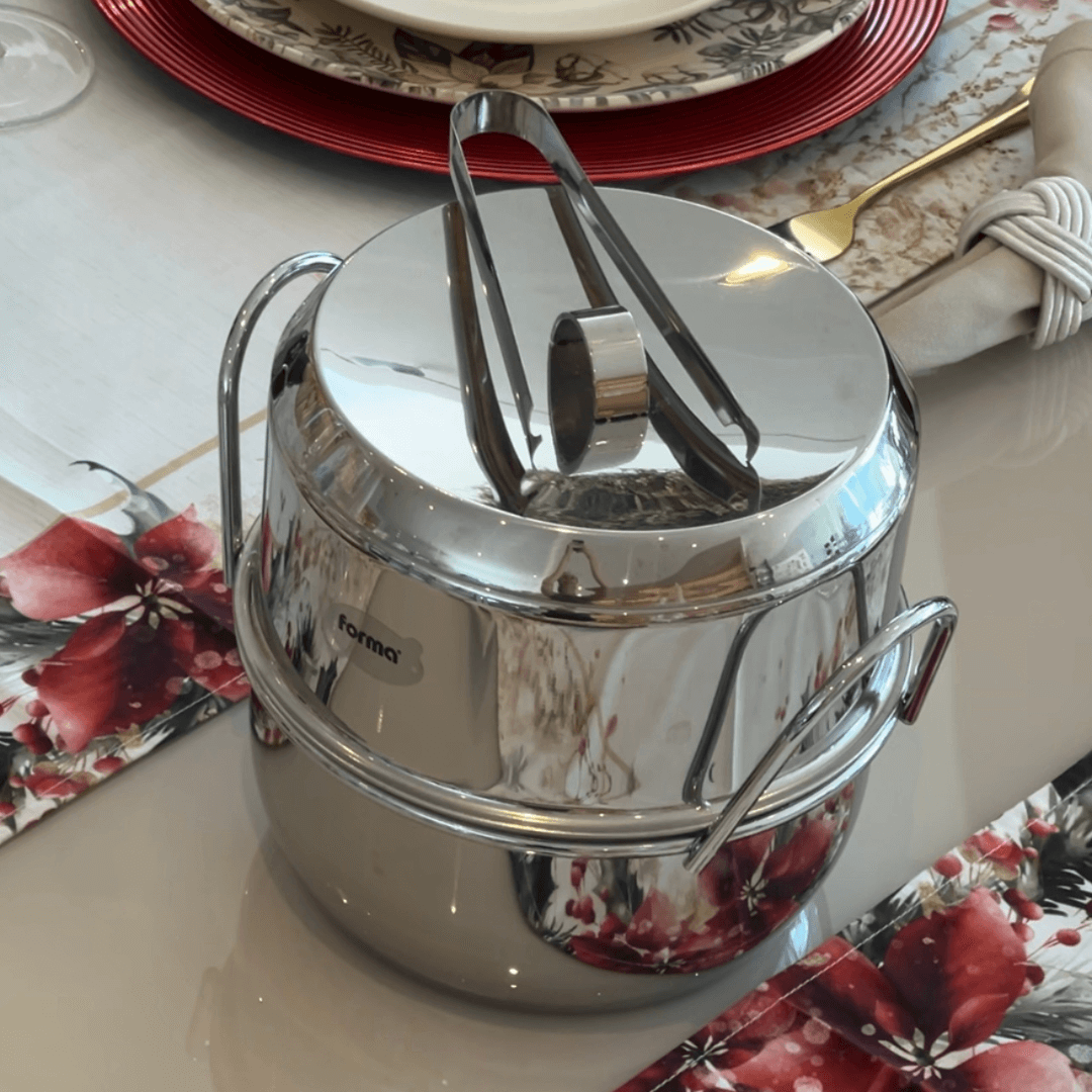 Encontraproduto.com.br - Balde de Gelo Térmico Aço Inox com Pinça 2,5 Litros