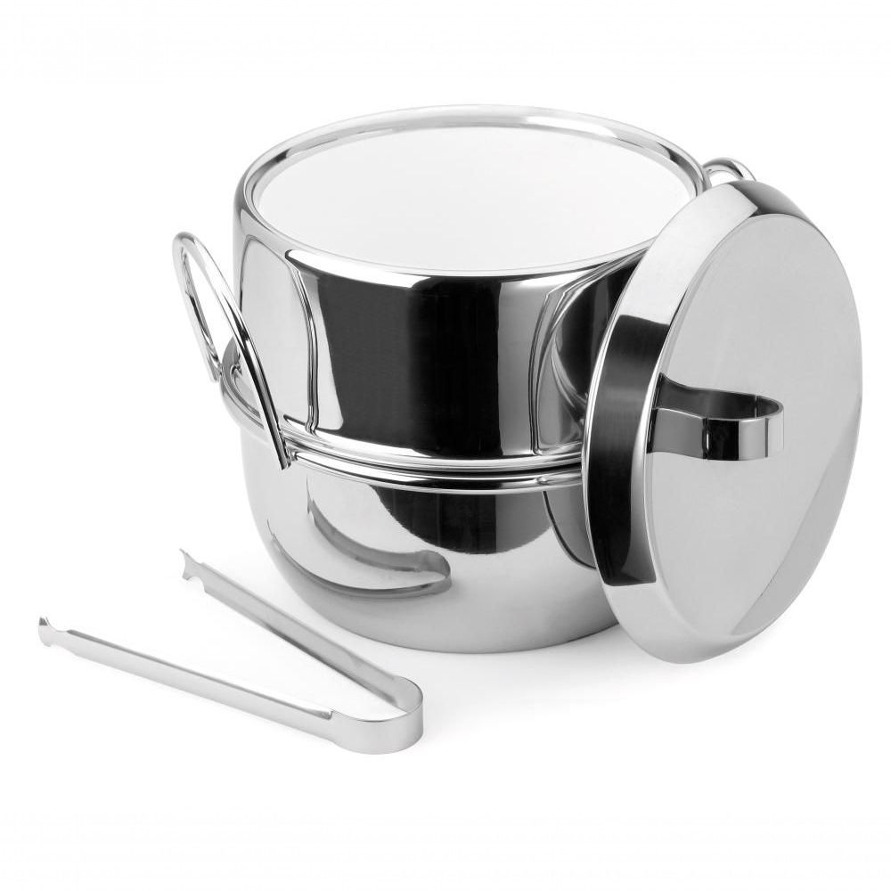 Encontraproduto.com.br - Balde de Gelo Térmico Aço Inox com Pinça 2,5 Litros