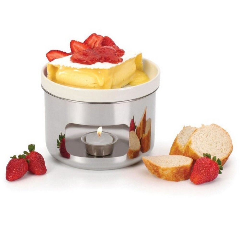 Encontraproduto.com.br - Fondue para queijo brie inox com espátulas Forma 4 peças