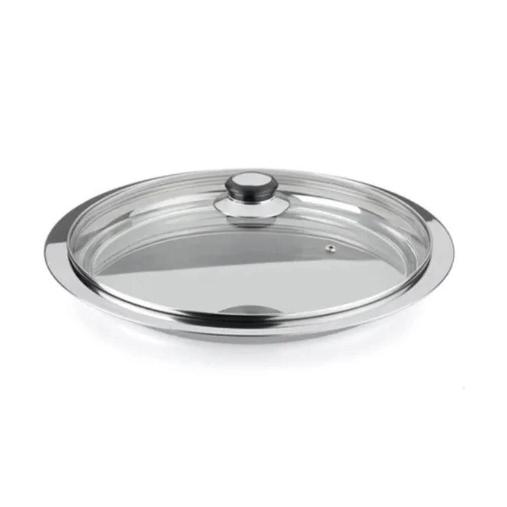 Encontraproduto.com.br - Refratário inox com tampa para pizza Forma Meu Buffet 32cm