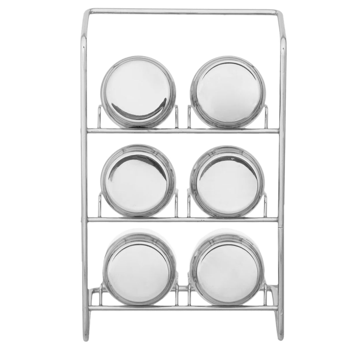 Encontraproduto.com.br - Porta Condimentos Forma Elegance em Aço Inox com 7 Peças - Cromado