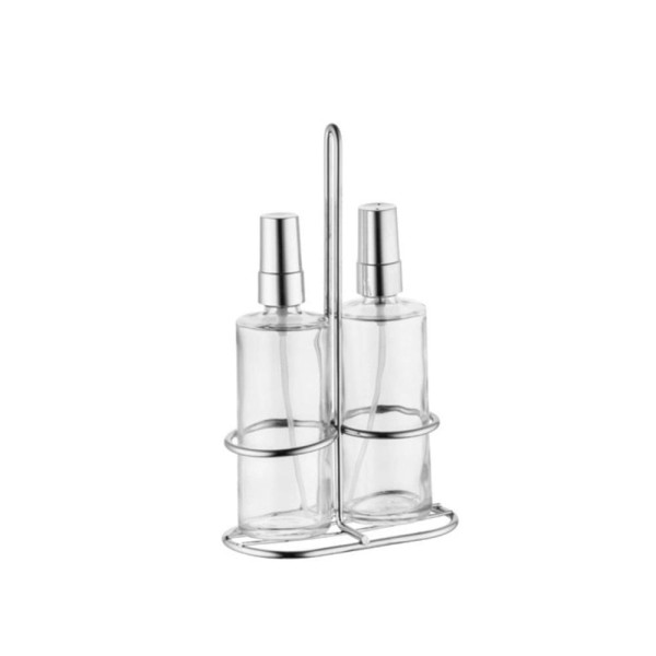 Encontraproduto.com.br - Galheteiro De Vidro Spray Kit 3 Peças Azeite Vinagre Mesa