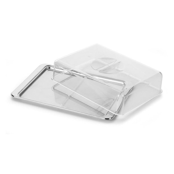 Encontraproduto.com.br - Porta Frios Multiuso Bandeja Inox Duas Divisória Retangular