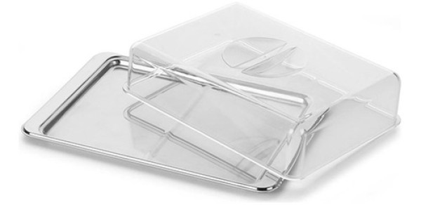 Porta Frios Multiuso Bandeja Inox Duas Divisória Retangular