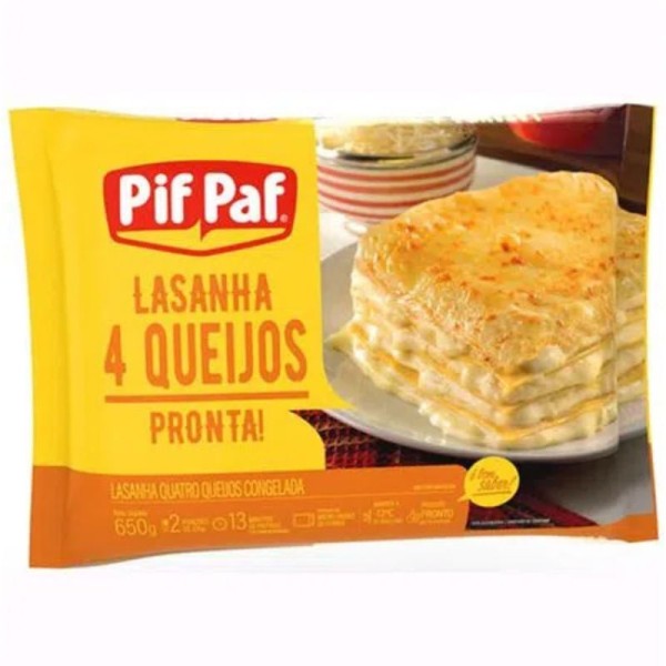 Encontraproduto.com.br - Lasanha Pif Paf 4 Queijos 600g
