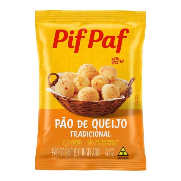 Encontraproduto.com.br - PAO DE QUEIJO PIF PAF TRADICIONAL PCT 400G