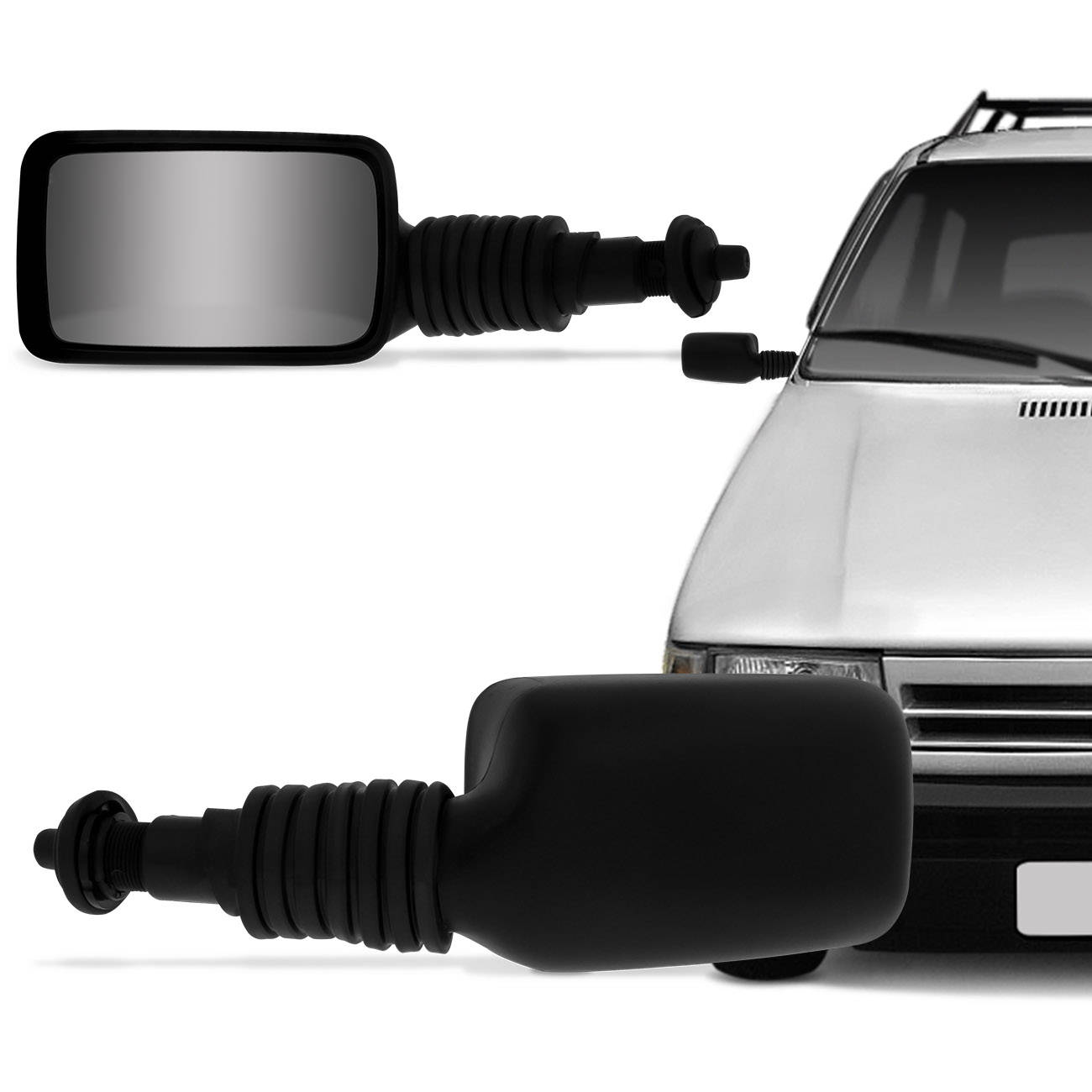 Encontraproduto.com.br - Retrovisor Uno Prêmio Elba 85 a 88 Uno Mille 91 a 95 Preto com Controle