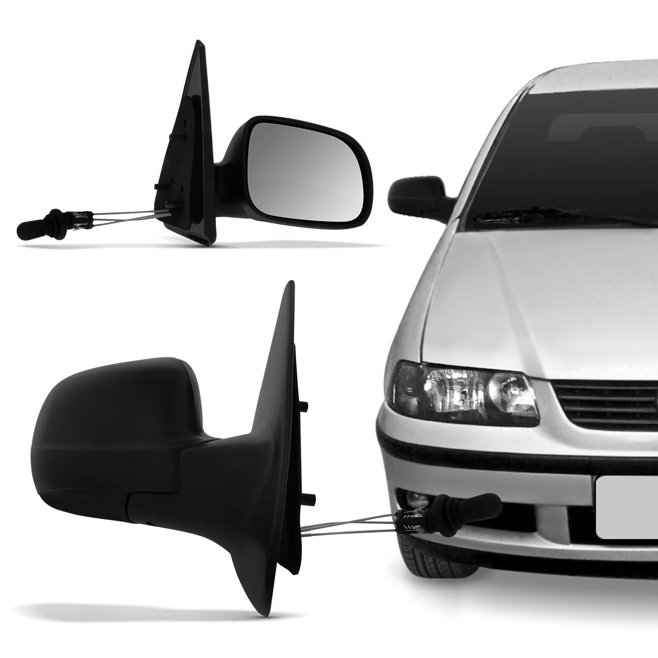 Encontraproduto.com.br - Retrovisor Gol G2 Special 00 a 02 G3 00 a 05 G4 06 a 14 Preto 2 Portas Lado Direito Com Controle