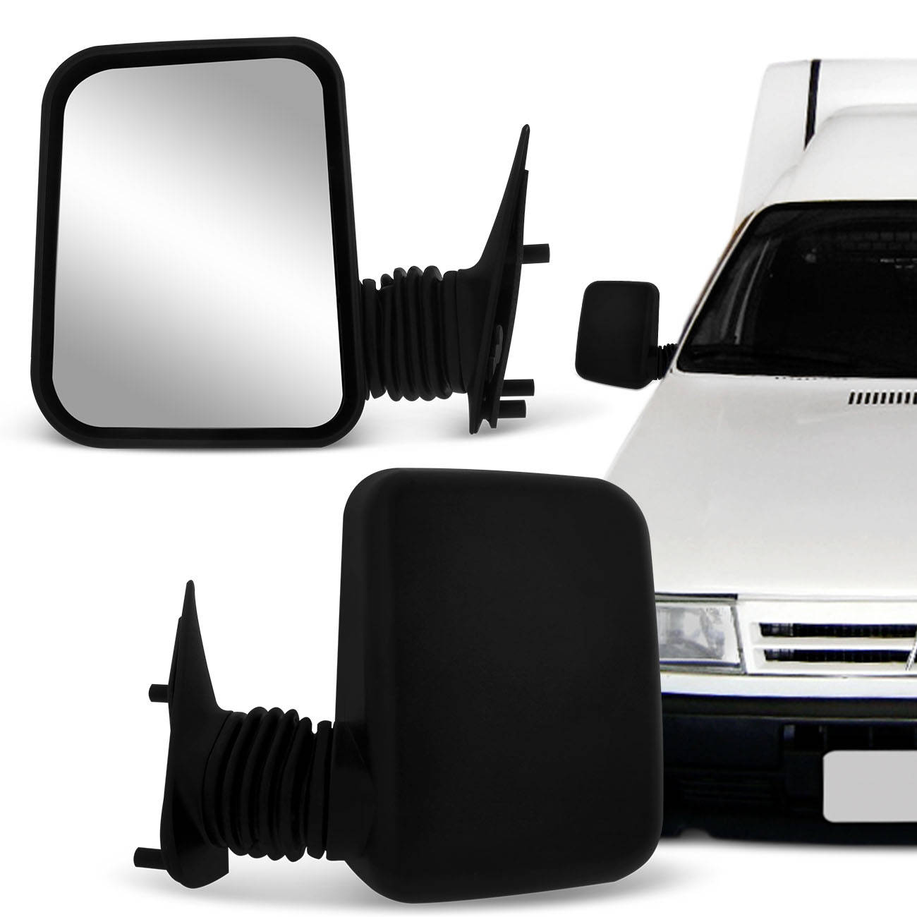 Encontraproduto.com.br - Retrovisor Fiorino 97 98 99 00 01 02 03 04 05 06 07 08 09 10 sem Controle Preto