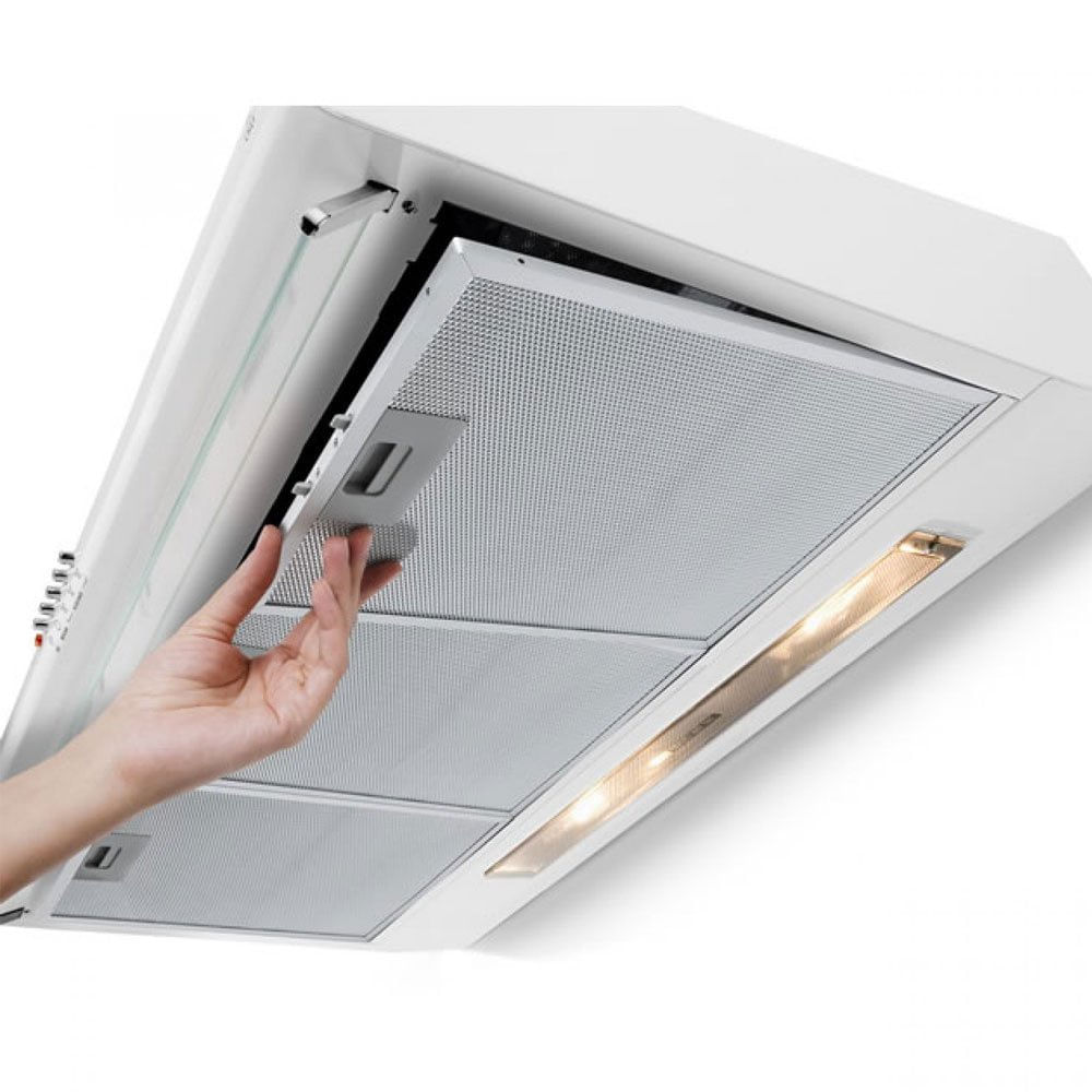 Encontraproduto.com.br - Depurador de Ar Parede Electrolux 80cm Branco com Filtro Lavável e Máscara Captadora de Ar (DE80B)