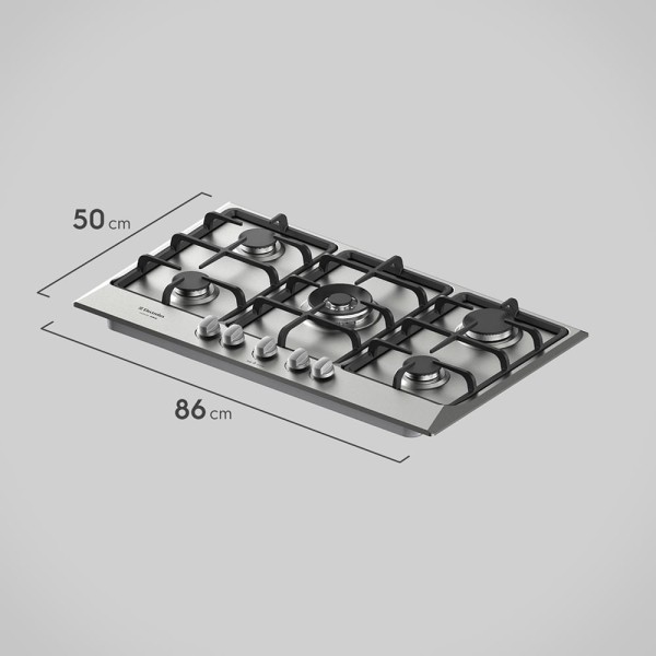 Encontraproduto.com.br - Cooktop 5 Bocas Electrolux a Gás Inox com Acentimento Automático Home Pro (GF90X)