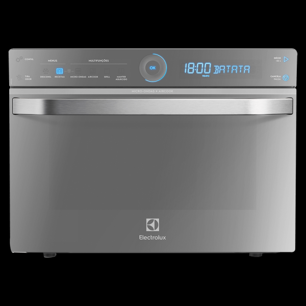 Encontraproduto.com.br - Micro-ondas Electrolux 32L cor Inox Espelhado com Função Aircook e Grill (MGA42)