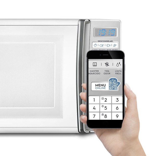 Encontraproduto.com.br - Micro-ondas Electrolux 27L Branco Com 55 Receitas Pré-programadas e Função Tira Odor MB37R