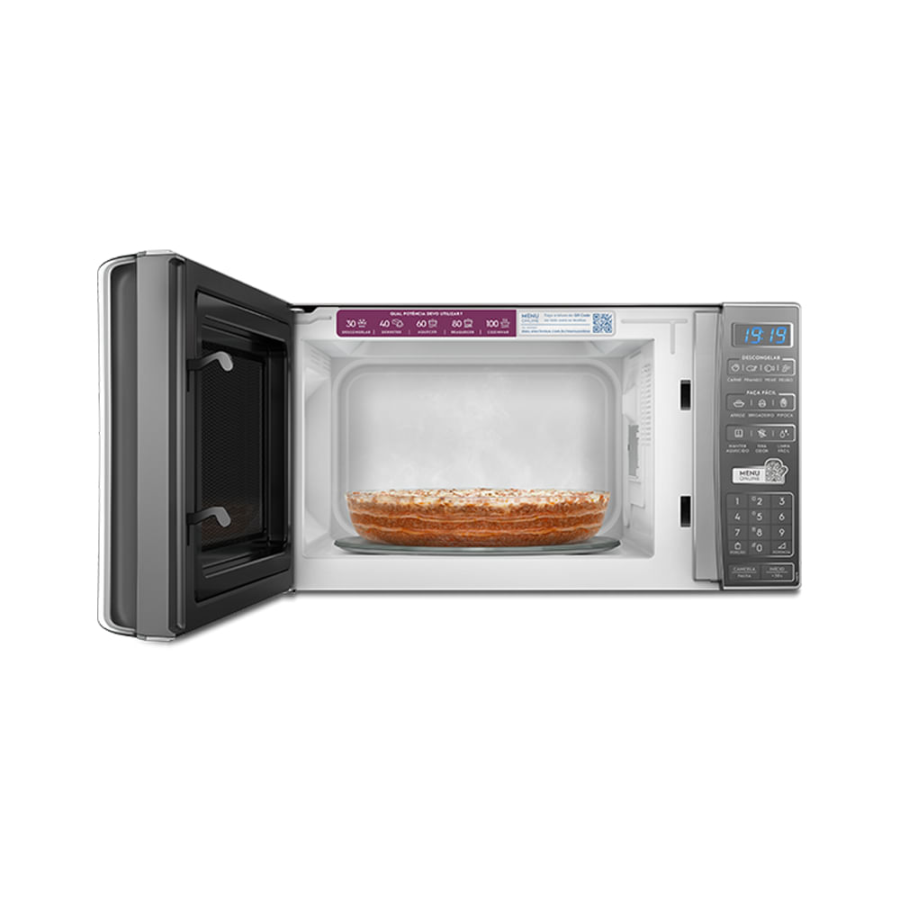 Encontraproduto.com.br - Micro-ondas Electrolux 27 Litros com 55 Receitas Pré-Programadas no Menu Online Prata MS37R – 127 Volts