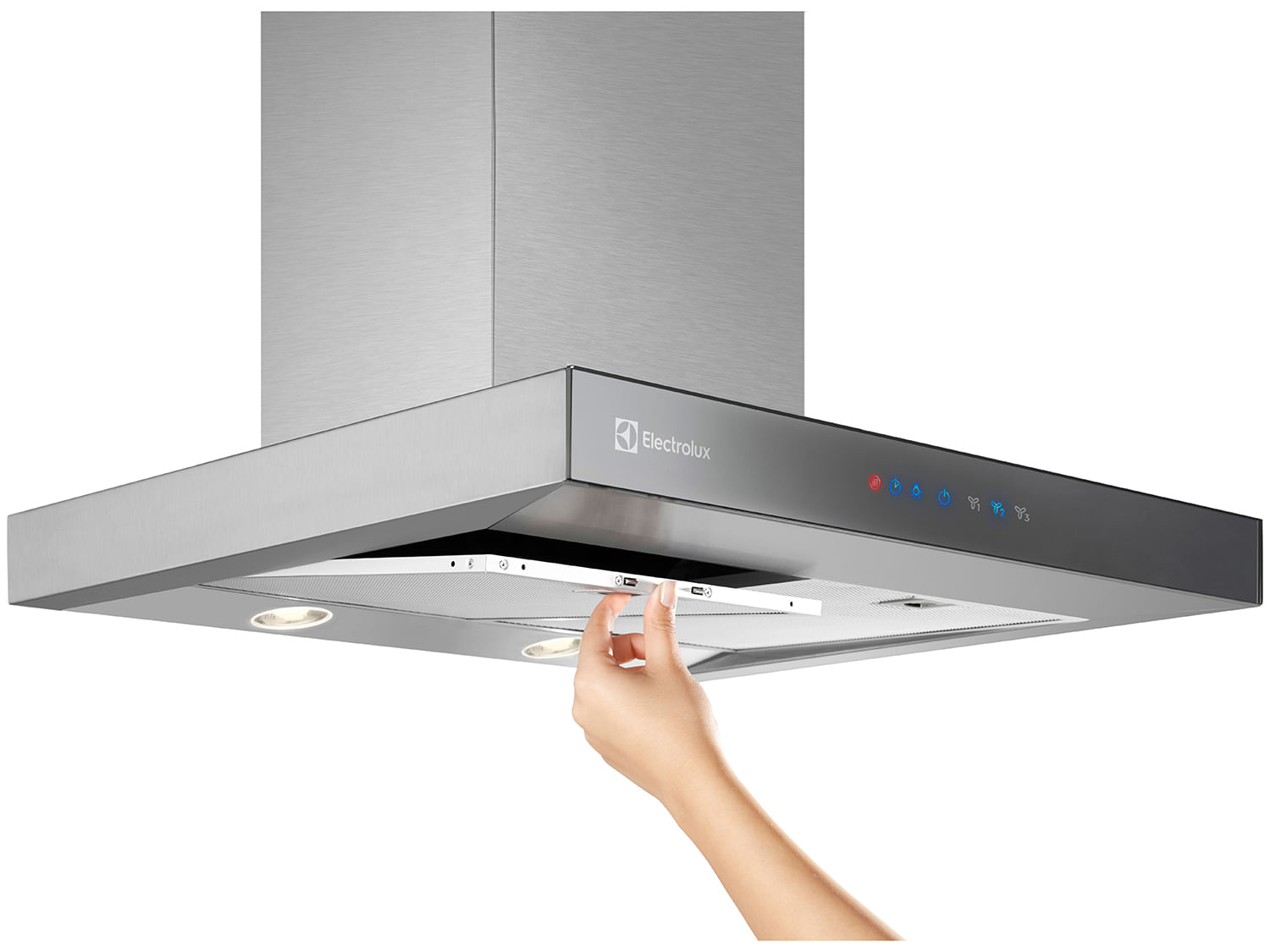 Encontraproduto.com.br - Coifa de Parede Electrolux 90cm Inox com Painel Blue Touch e Timer com Desligamento Automático (90CTS)