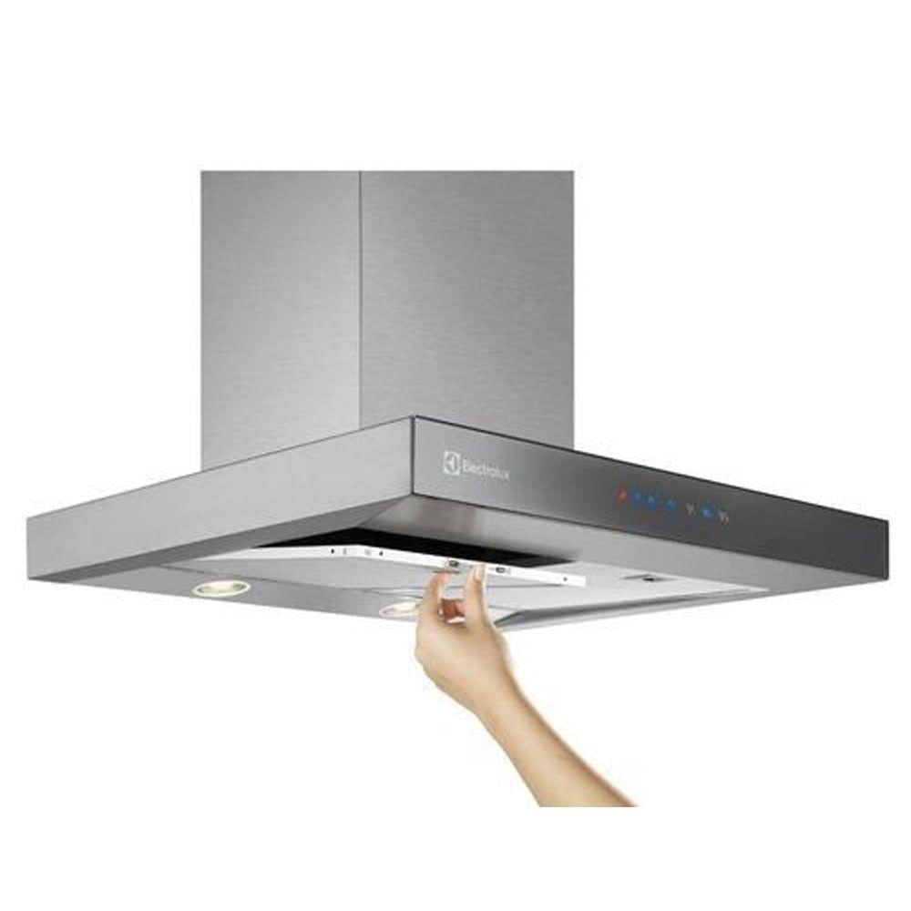 Encontraproduto.com.br - Coifa de Parede Electrolux 90cm Inox com Painel Blue Touch e Timer com Desligamento Automático (90CTS)