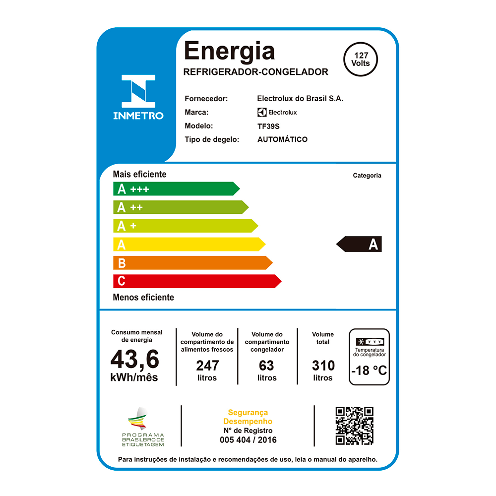 Encontraproduto.com.br - Geladeira/Refrigerador Frost Free cor Inox 310L Electrolux (TF39S)