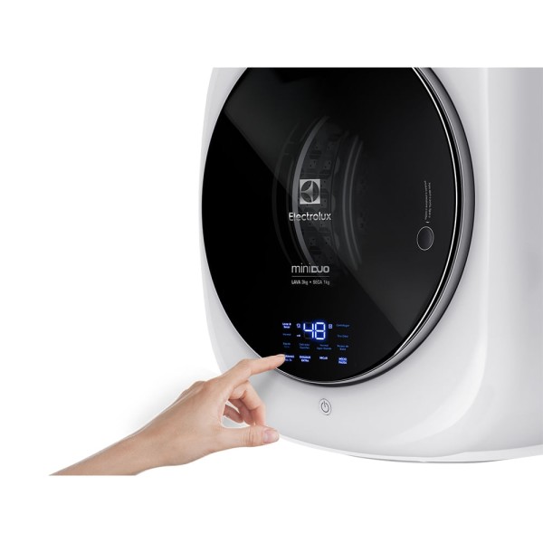Encontraproduto.com.br - Mini Lava e Seca Electrolux 3kg Branca Compacta de Parede com Água Quente (LSE03)