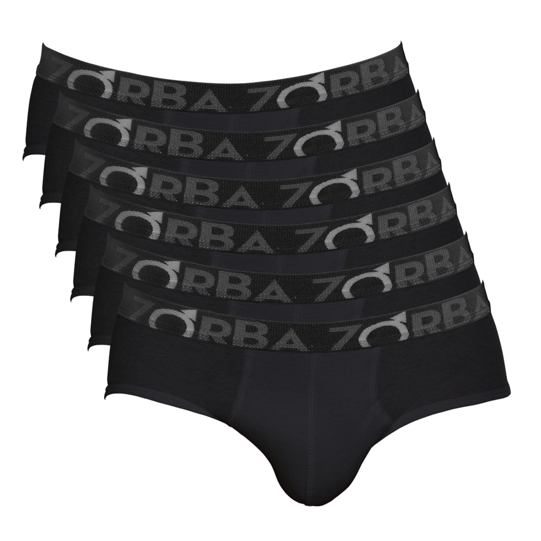Encontraproduto.com.br - Kit 6 Cuecas Zorba Slip Stylo Algodão 643 Preto - GG GG Preto
