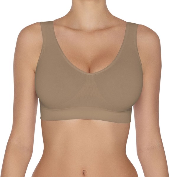 Encontraproduto.com.br - Kit com 03 Tops Hanes Alças Largas Sem Costura 5762 Chocolate - GG