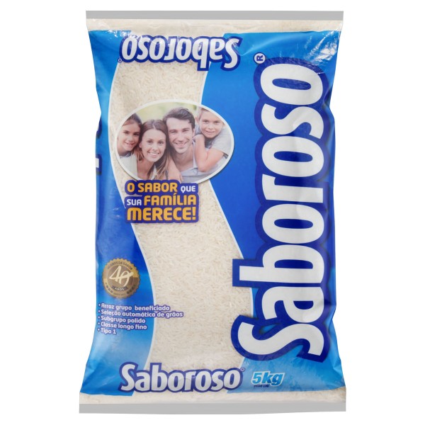 Encontraproduto.com.br - Arroz Saboroso Agulhinha - Tipo 1 Pacote com 5kg