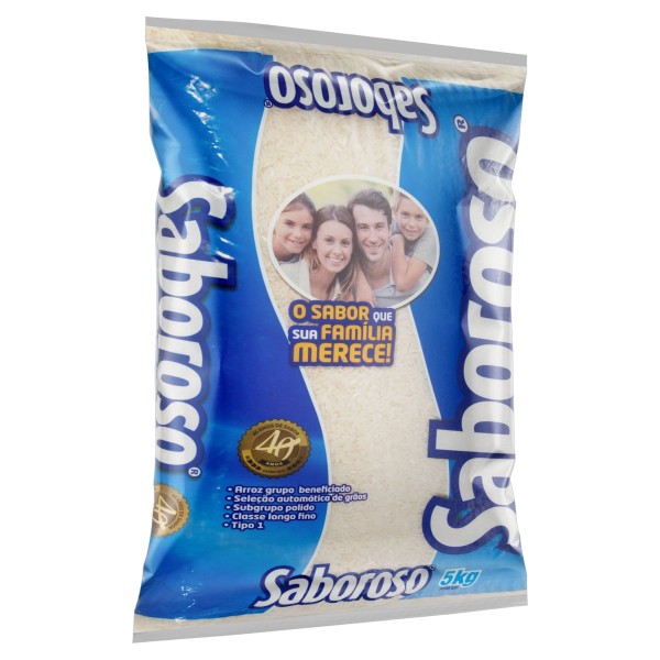 Encontraproduto.com.br - Arroz Saboroso Agulhinha - Tipo 1 Pacote com 5kg