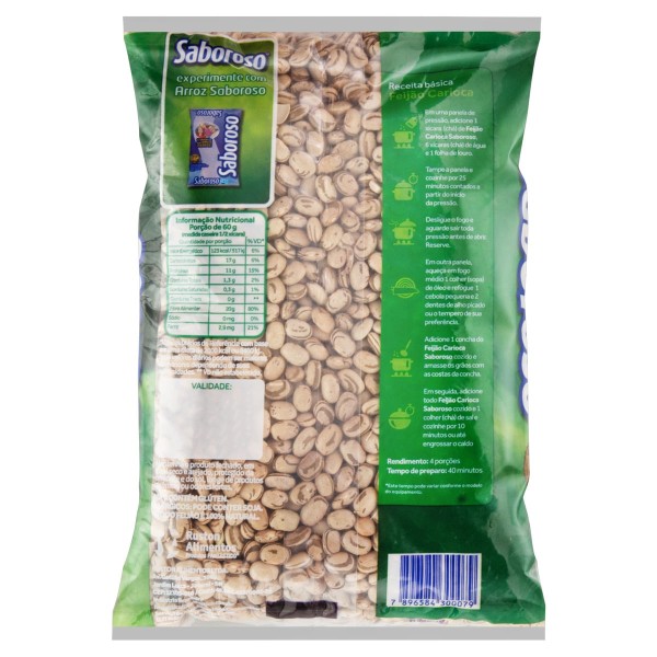 Feijão Carioca Tipo 1, Saboroso 1kg