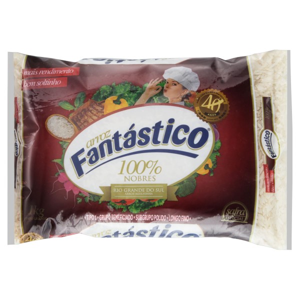 Arroz Fantástico Agulhinha - Tipo 1 Pacote com 1kg