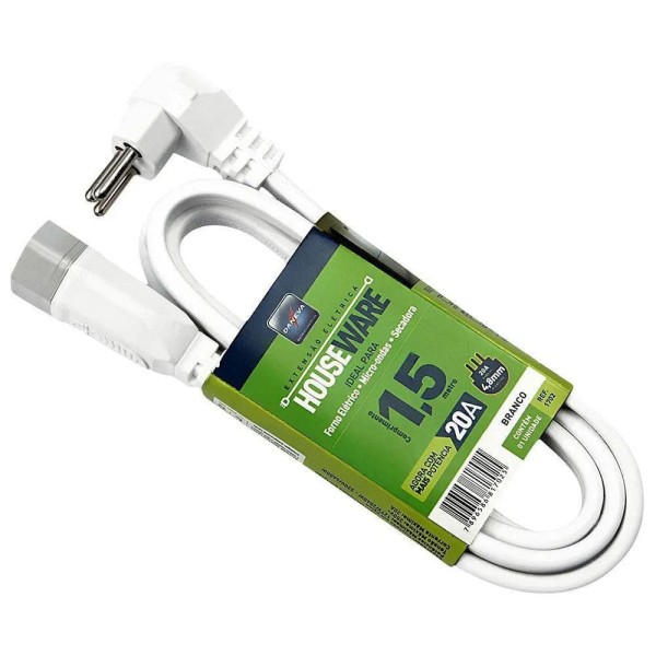 Encontraproduto.com.br - Cordão Prolongador PP 1,5m House Ware 1702 Daneva Branco