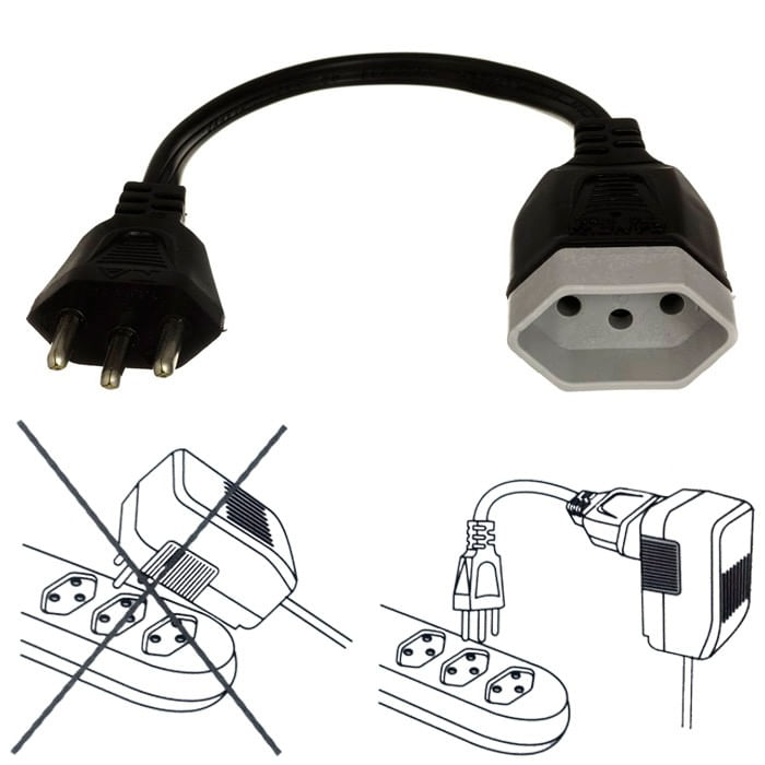 Encontraproduto.com.br - Mini Cordão Prolongador 2p+T 10a 15cm Legrand