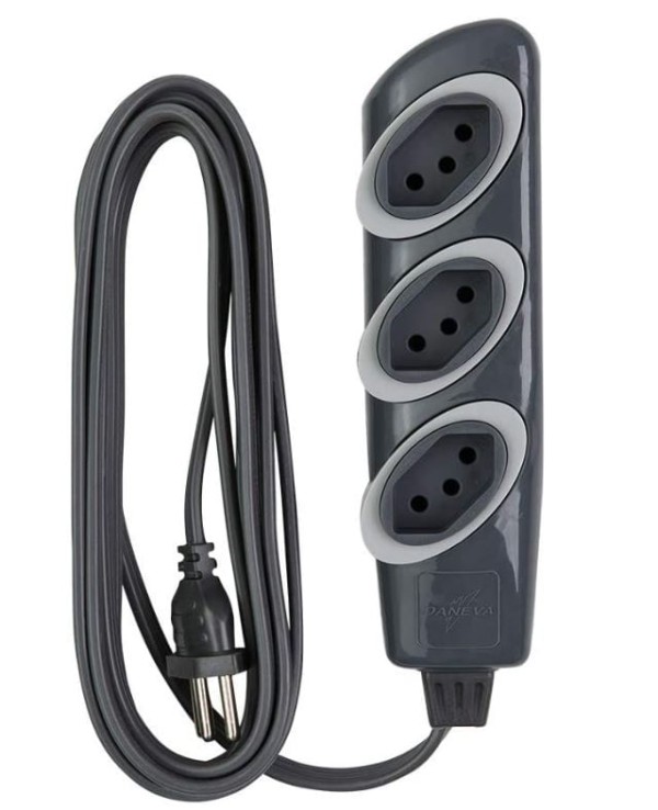 Encontraproduto.com.br - Extensão No Shock Pp 3x0.75mm 3m 1713  Grafite