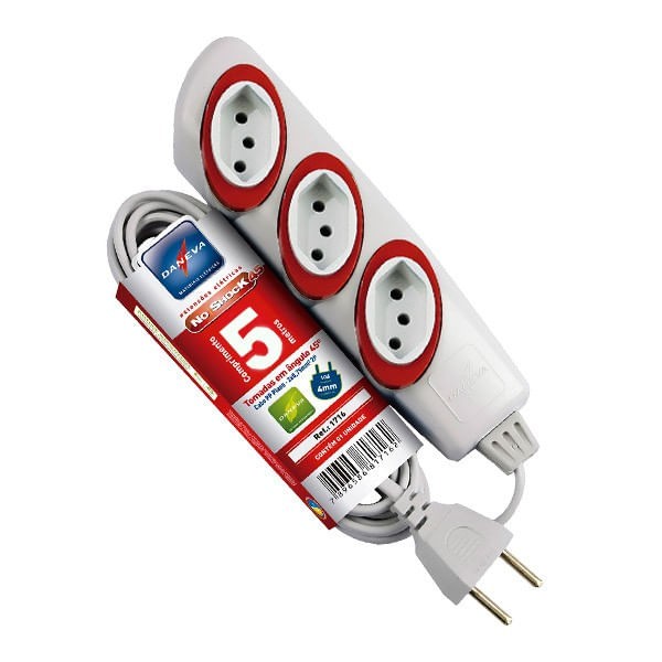 Encontraproduto.com.br - Extensão No Shock Pp 3x0.75mm 5m 2p 1718  Gelo