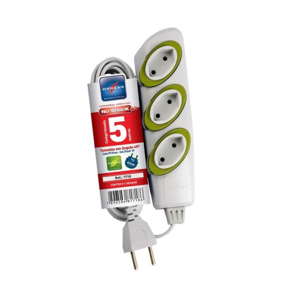 Encontraproduto.com.br - Extensão No Shock Pp 3x0.75mm 5m 2p 1718  Gelo