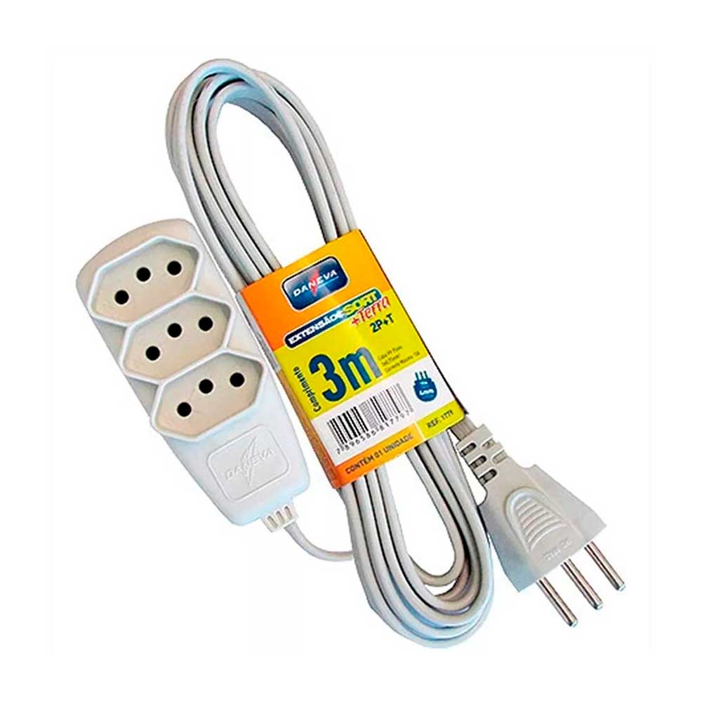 Encontraproduto.com.br - Extensão Sort Cabo PP Plano 3x0,75 2P+T 10A 3m Branco Pial-98